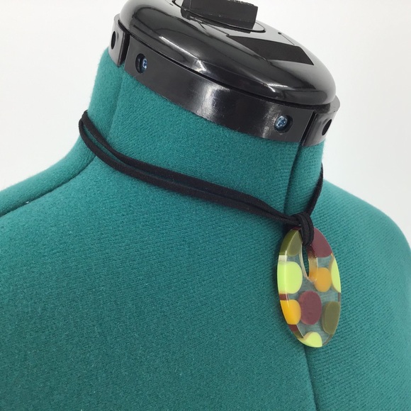 2/$25 Caracol Necklace with Polka Dot Resin Pendant - Picture 5 of 15